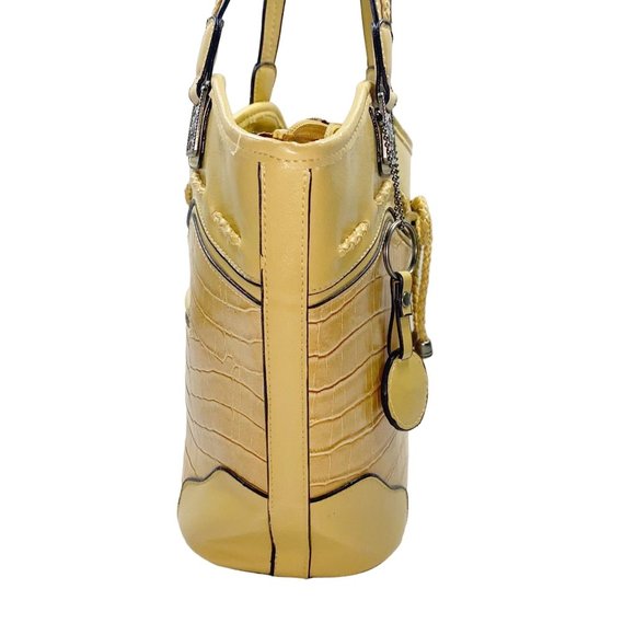 Beuno Yellow Faux Crocodile Shoulder Bag - Picture 13 of 16